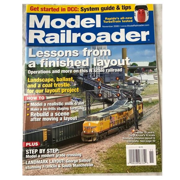 Lot 3 Model Railroader Sept Oct Nov 2008 Magazine Collect Train Layout Scenery - Picture 7 of 9